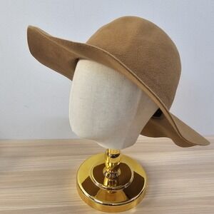 Unused Garments Floppy Hat Womens Brown Rabbit Fur Felt Wide Western Boho JAPAN